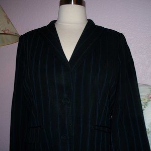 Alfani Black Blazer with Blue Pin Stripes